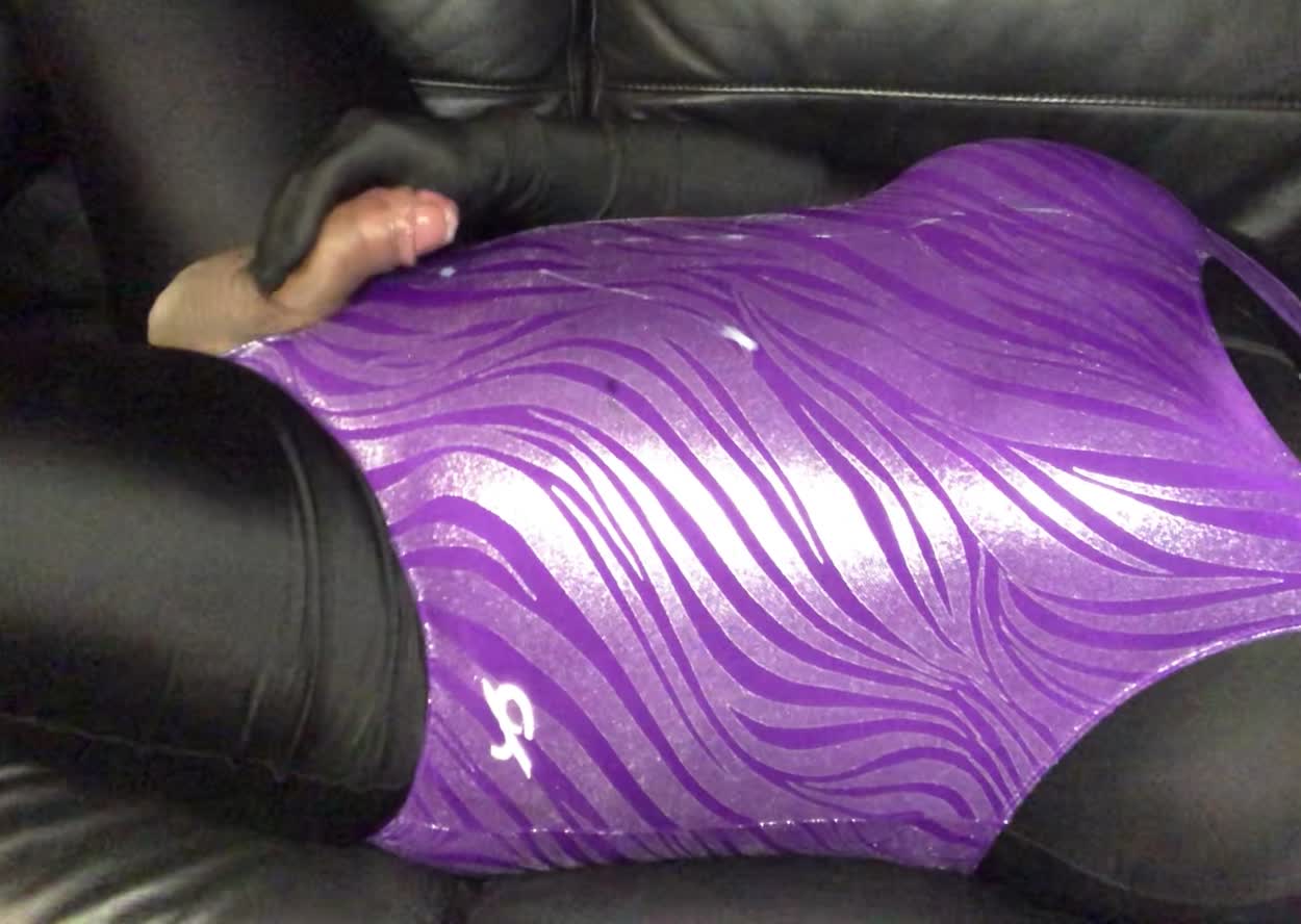 My Purple GK Leotard Cumshot